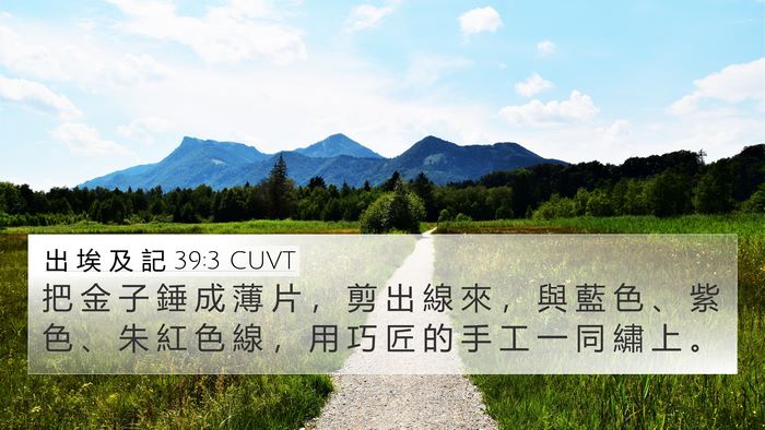 出 埃 及 記 39:3 CUVT 4K Wallpaper - 把 金 子 錘 成 薄 片 ， 剪 出 線 來 - 4K Wallpaper Bible Verse