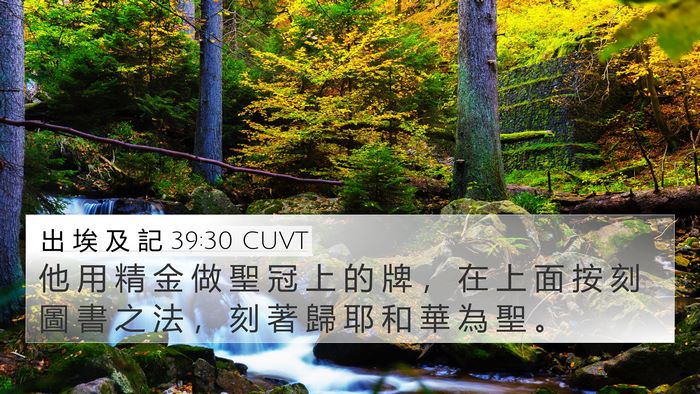 出 埃 及 記 39:30 CUVT Bible Verse Image