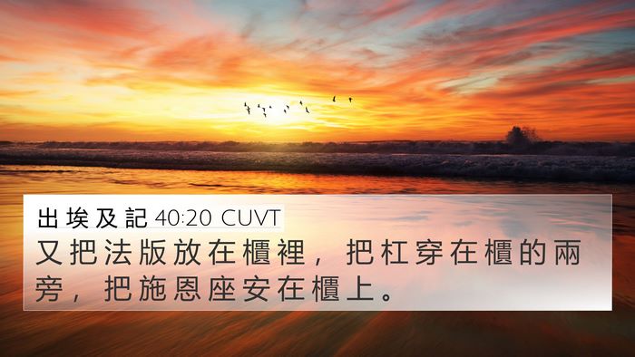 出 埃 及 記 40:20 CUVT Bible Verse Image