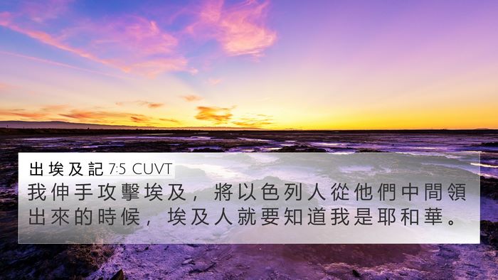 出 埃 及 記 7:5 CUVT 4K Wallpaper - 我 伸 手 攻 擊 埃 及 ， 將 以 色 列 - 4K Wallpaper Bible Verse