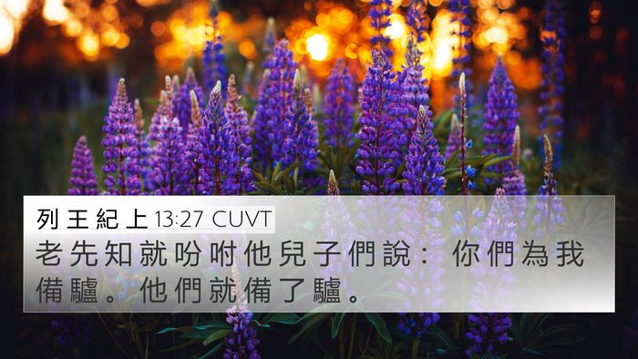 列 王 紀 上 13:27 CUVT Bible Verse Image