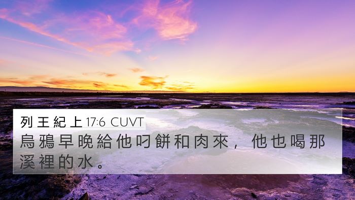 列 王 紀 上 17:6 CUVT 4K Wallpaper - 烏 鴉 早 晚 給 他 叼 餅 和 肉 來 ， - 4K Wallpaper Bible Verse