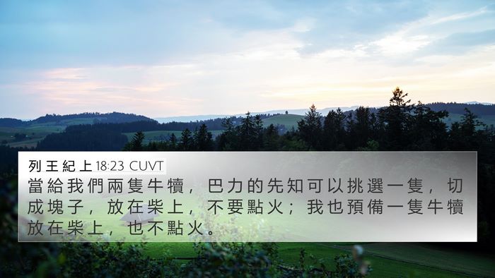 列 王 紀 上 18:23 CUVT Bible Verse Image