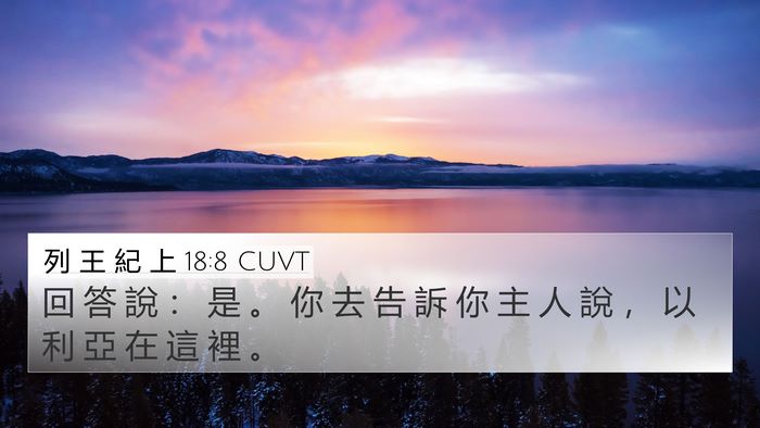 列 王 紀 上 18:8 CUVT 4K Wallpaper - 回 答 說 ： 是 。 你 去 告 訴 你 主 - 4K Wallpaper Bible Verse