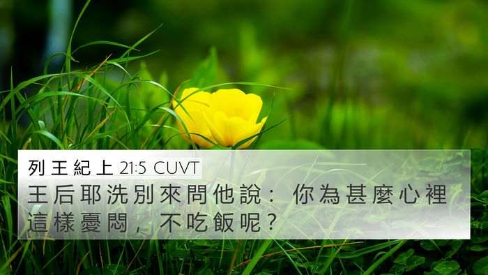 列 王 紀 上 21:5 CUVT Bible Verse Image