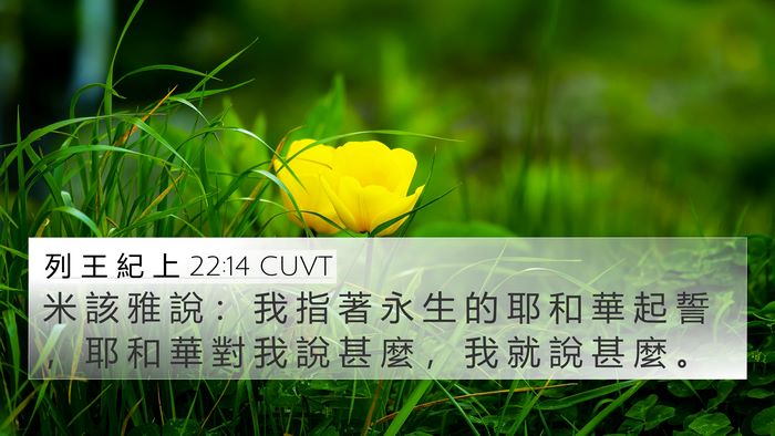 列 王 紀 上 22:14 CUVT Bible Verse Image