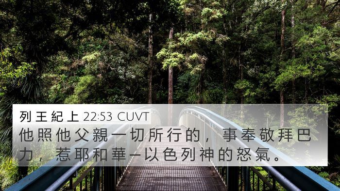 列 王 紀 上 22:53 CUVT Bible Verse Image