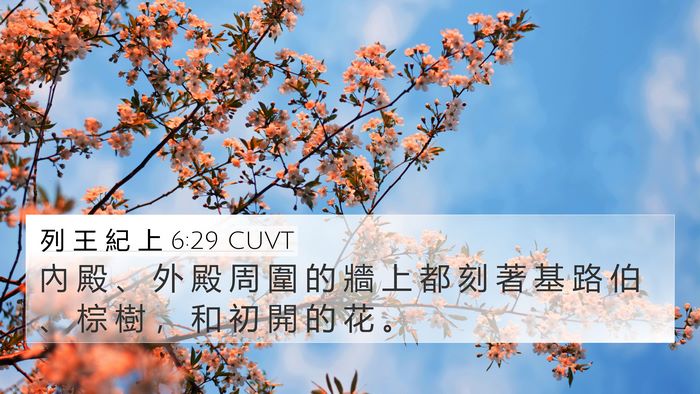列 王 紀 上 6:29 CUVT Bible Verse Image
