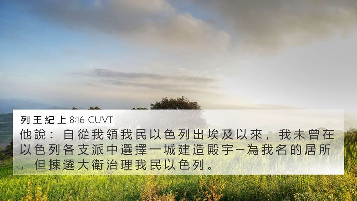 列 王 紀 上 8:16 CUVT Bible Verse Image