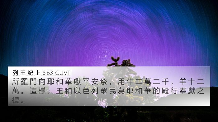 列 王 紀 上 8:63 CUVT Bible Verse Image