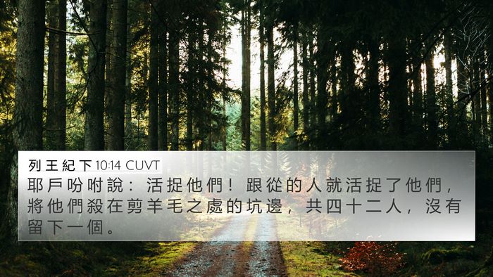 列 王 紀 下 10:14 CUVT 4K Wallpaper - 耶 戶 吩 咐 說 ： 活 捉 他 們 ！ 跟 - 4K Wallpaper Bible Verse