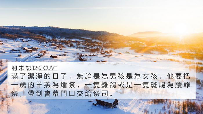 利 未 記 12:6 CUVT 4K Wallpaper - 滿 了 潔 淨 的 日 子 ， 無 論 是 為 - 4K Wallpaper Bible Verse