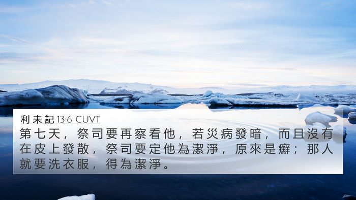利 未 記 13:6 CUVT 4K Wallpaper - 第 七 天 ， 祭 司 要 再 察 看 他 ， - 4K Wallpaper Bible Verse