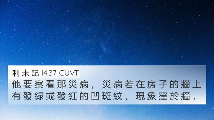 利 未 記 14:37 CUVT 4K Wallpaper - 他 要 察 看 那 災 病 ， 災 病 若 在 - 4K Wallpaper Bible Verse