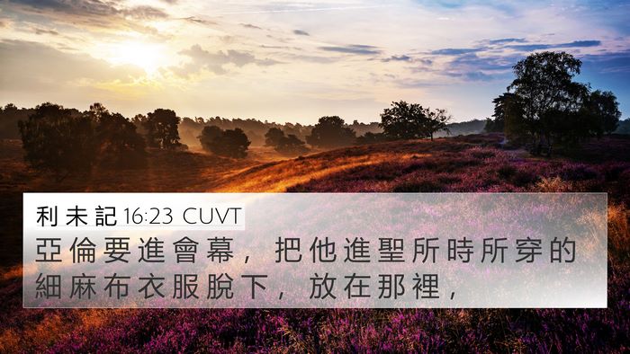 利 未 記 16:23 CUVT Bible Verse Image