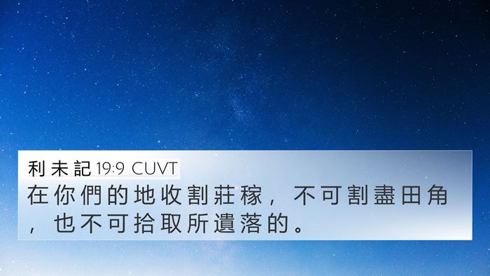 利 未 記 19:9 CUVT 4K Wallpaper - 在 你 們 的 地 收 割 莊 稼 ， 不 可 - 4K Wallpaper Bible Verse