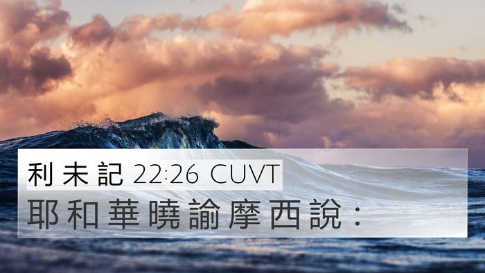 利 未 記 22:26 CUVT 4K Wallpaper - 耶 和 華 曉 諭 摩 西 說 - 4K Wallpaper Bible Verse