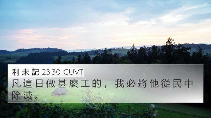 利 未 記 23:30 CUVT 4K Wallpaper - 凡 這 日 做 甚 麼 工 的 ， 我 必 將 - 4K Wallpaper Bible Verse