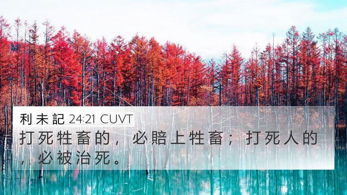 利 未 記 24:21 CUVT 4K Wallpaper - 打 死 牲 畜 的 ， 必 賠 上 牲 畜 ； - 4K Wallpaper Bible Verse