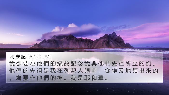 利 未 記 26:45 CUVT 4K Wallpaper - 我 卻 要 為 他 們 的 緣 故 記 念 我 - 4K Wallpaper Bible Verse