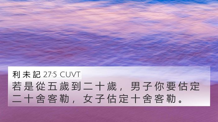 利 未 記 27:5 CUVT 4K Wallpaper - 若 是 從 五 歲 到 二 十 歲 ， 男 子 - 4K Wallpaper Bible Verse