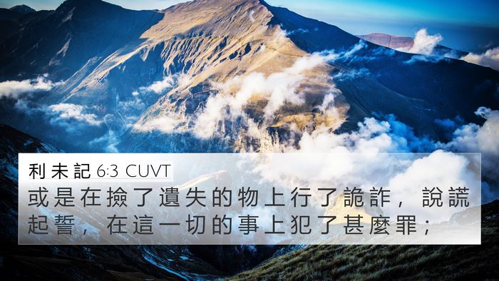 利 未 記 6:3 CUVT 4K Wallpaper - 或 是 在 撿 了 遺 失 的 物 上 行 了 - 4K Wallpaper Bible Verse