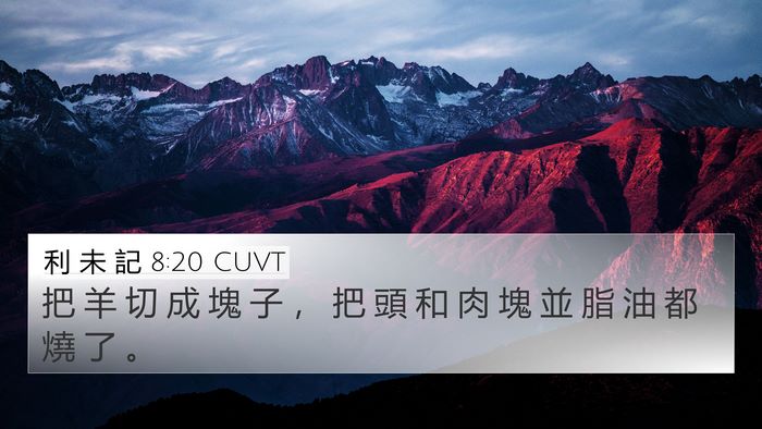 利 未 記 8:20 CUVT 4K Wallpaper - 把 羊 切 成 塊 子 ， 把 頭 和 肉 塊 - 4K Wallpaper Bible Verse