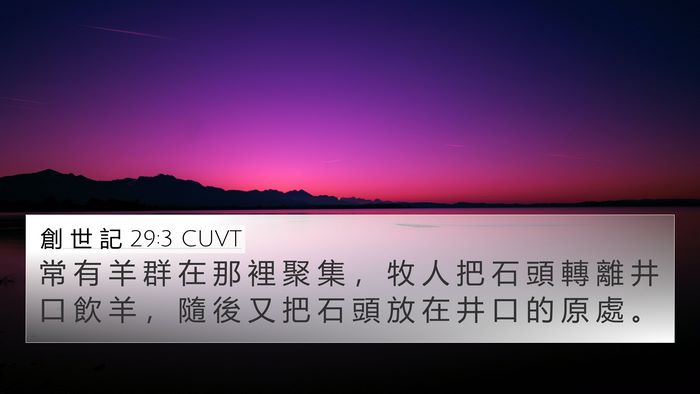 創 世 記 29:3 CUVT 4K Wallpaper - 常 有 羊 群 在 那 裡 聚 集 ， 牧 人 - 4K Wallpaper Bible Verse