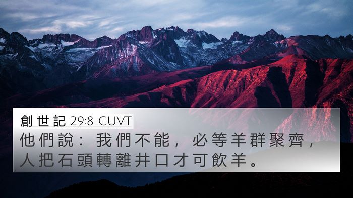 創 世 記 29:8 CUVT 4K Wallpaper - 他 們 說 ： 我 們 不 能 ， 必 等 羊 - 4K Wallpaper Bible Verse