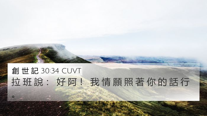 創 世 記 30:34 CUVT 4K Wallpaper - 拉 班 說 ： 好 阿 ！ 我 情 願 照 著 - 4K Wallpaper Bible Verse
