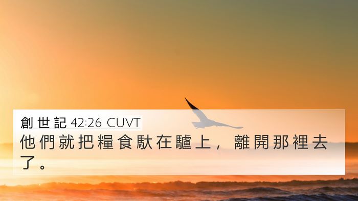 創 世 記 42:26 CUVT 4K Wallpaper - 他 們 就 把 糧 食 馱 在 驢 上 ， 離 - 4K Wallpaper Bible Verse