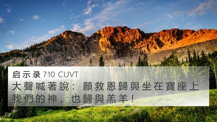 启 示 录 7:10 CUVT 4K Wallpaper - 大 聲 喊 著 說 ： 願 救 恩 歸 與 坐 - 4K Wallpaper Bible Verse