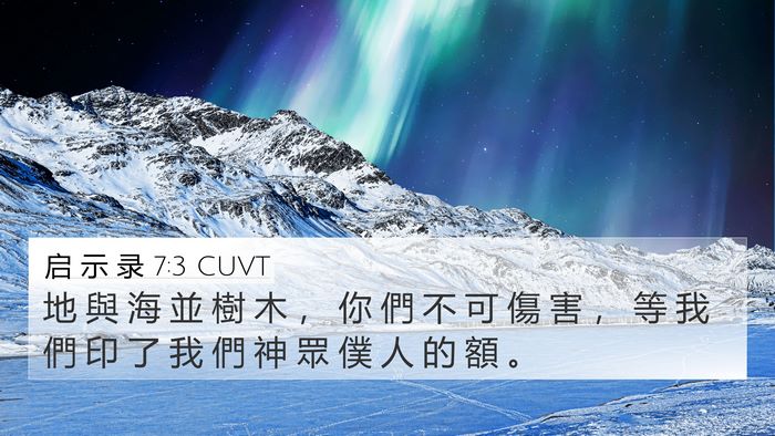 启 示 录 7:3 CUVT Bible Verse Image