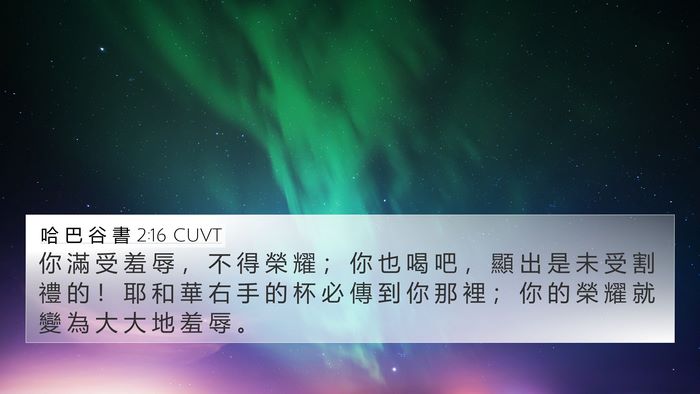 哈 巴 谷 書 2:16 CUVT Bible Verse Image