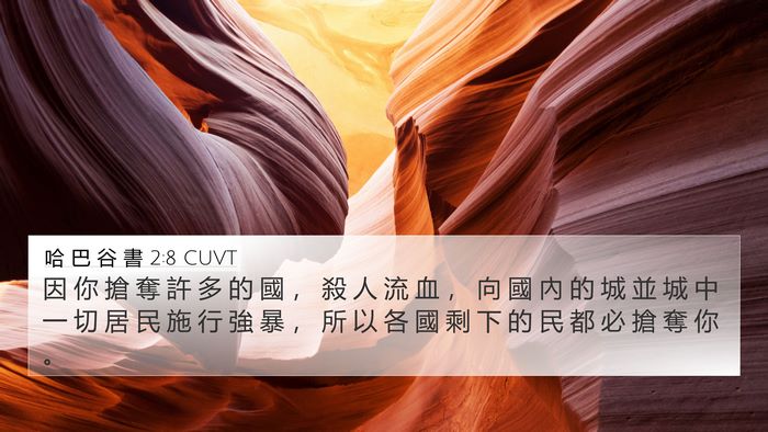 哈 巴 谷 書 2:8 CUVT Bible Verse Image