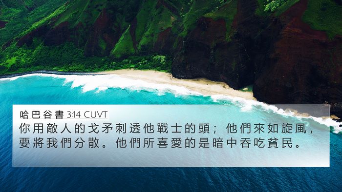 哈 巴 谷 書 3:14 CUVT Bible Verse Image