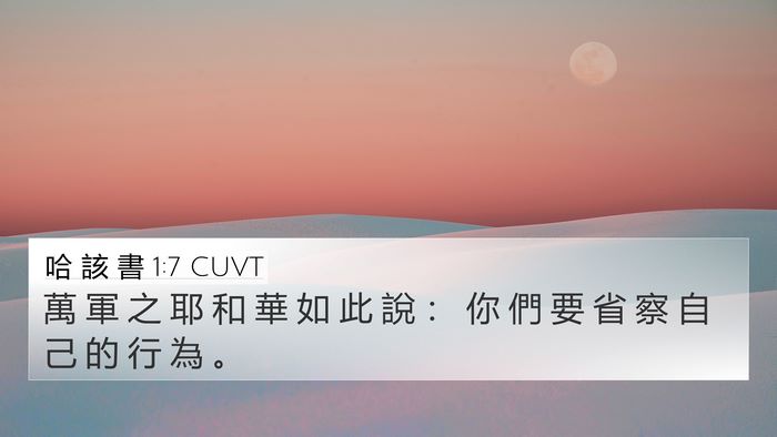 哈 該 書 1:7 CUVT 4K Wallpaper - 萬 軍 之 耶 和 華 如 此 說 ： 你 們 - 4K Wallpaper Bible Verse