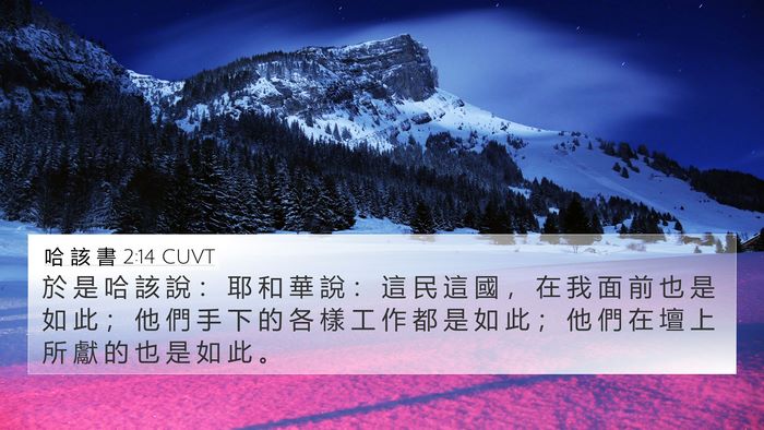 哈 該 書 2:14 CUVT 4K Wallpaper - 於 是 哈 該 說 ： 耶 和 華 說 ： 這 - 4K Wallpaper Bible Verse