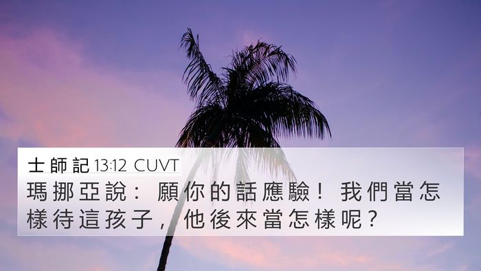 士 師 記 13:12 CUVT 4K Wallpaper - 瑪 挪 亞 說 ： 願 你 的 話 應 驗 ！ - 4K Wallpaper Bible Verse