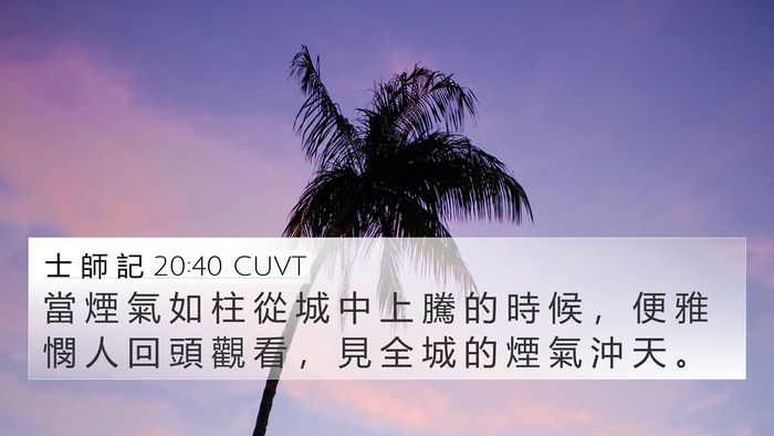士 師 記 20:40 CUVT Bible Verse Image