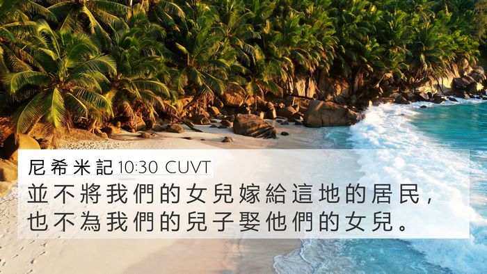 尼 希 米 記 10:30 CUVT Bible Verse Image