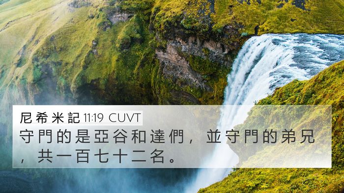 尼 希 米 記 11:19 CUVT Bible Verse Image