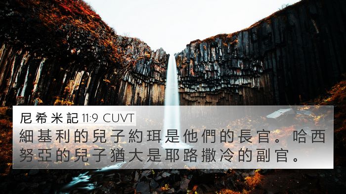 尼 希 米 記 11:9 CUVT 4K Wallpaper - 細 基 利 的 兒 子 約 珥 是 他 們 的 - 4K Wallpaper Bible Verse