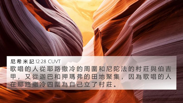 尼 希 米 記 12:28 CUVT Bible Verse Image