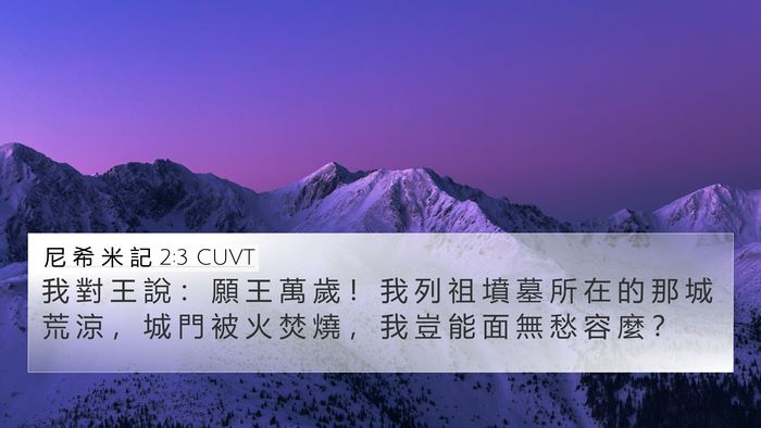 尼 希 米 記 2:3 CUVT Bible Verse Image