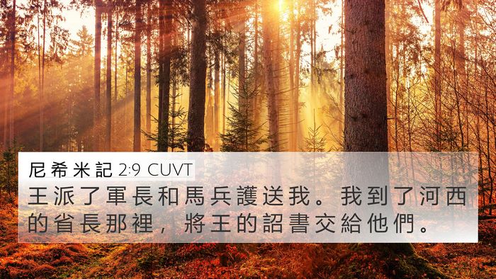 尼 希 米 記 2:9 CUVT Bible Verse Image