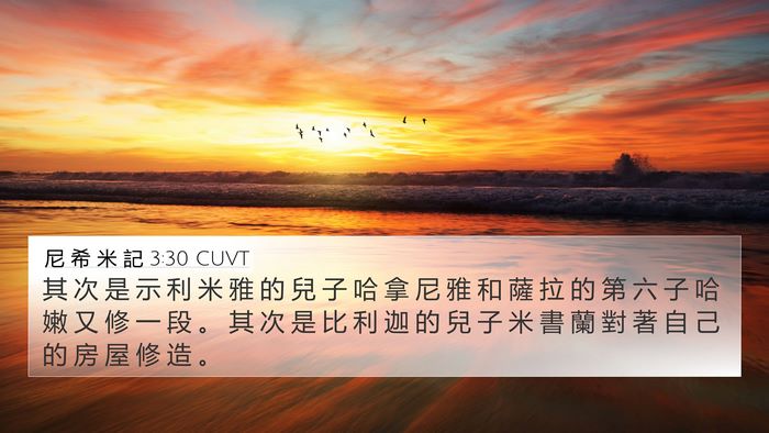 尼 希 米 記 3:30 CUVT 4K Wallpaper - 其 次 是 示 利 米 雅 的 兒 子 哈 拿 - 4K Wallpaper Bible Verse