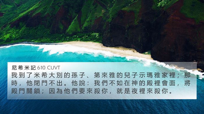 尼 希 米 記 6:10 CUVT 4K Wallpaper - 我 到 了 米 希 大 別 的 孫 子 、 第 - 4K Wallpaper Bible Verse