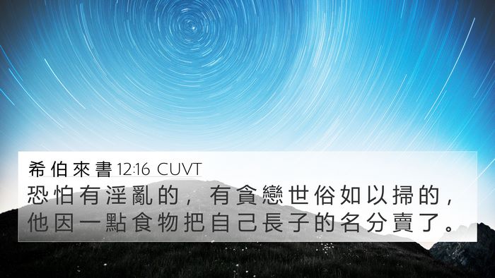 希 伯 來 書 12:16 CUVT Bible Verse Image