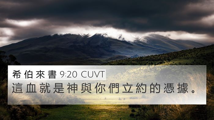 希 伯 來 書 9:20 CUVT 4K Wallpaper - 這 血 就 是 神 與 你 們 立 約 的 憑 - 4K Wallpaper Bible Verse